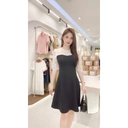 Thumbnail Váy xòe  phối ren kiểu dáng thanh lịch mặc đi làm đi chơi  Evalover 4