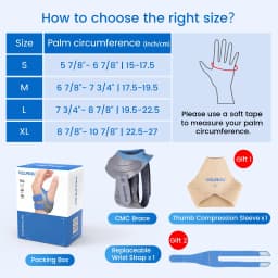 Thumbnail Velpeau CMC Nẹp ngón tay cái cho bệnh viêm xương khớp - với Nẹp hạn chế bộ nhớ hình dạng, Bộ ổn định khớp CMC, Viêm khớp ngón tay cái cơ bản Giảm đau và hỗ trợ cho phụ nữ và nam giới 2