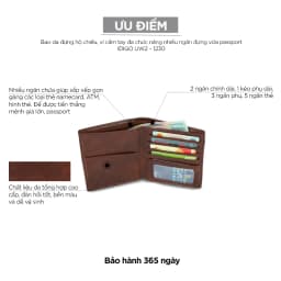 Thumbnail Ví cầm tay nhiều ngăn đựng vừa passport IDIGO UW2 - 1230 4