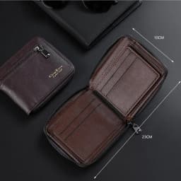 Thumbnail Ví da PU đơn giản dành cho nam Vỏ nhiều thẻ Ví đựng tiền mặt có thể gập lại 3
