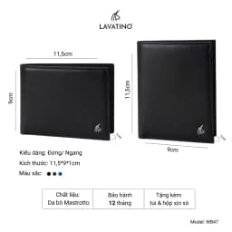 Thumbnail Ví Nam Có Ngăn Khóa Kéo Da Bò Cao Cấp Chính Hãng LAVATINO - PATRICK 47 2
