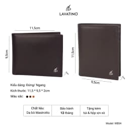 Thumbnail Ví Nam Có Ngăn Khóa, Ngăn Tiền Lót Da 100% Da Bò Mastrotto Cao Cấp Chính Hãng LAVATINO - Dylan 54 2