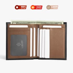 Thumbnail Ví nam Da Thật LAGOM Forest Bifold dáng đứng có ngăn để ảnh 2