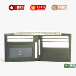 Thumbnail Ví nam Da Thật LAGOM Forest Bifold - dáng ngang có ngăn để ảnh 1