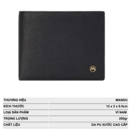 Thumbnail Ví Nam MANDU Dáng Ngang Thời Trang Da Xước Cao Cấp Nhiều Ngăn Tiện Dụng MD05 FULLBOX 2