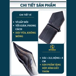Thumbnail Ví nam mini ví nam da bò cao cấp da thật xịn handmade dáng ngang nhiều ngăn tặng hộp OV1 OPPAMAN 4