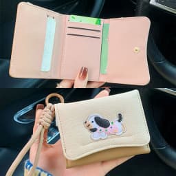 Thumbnail Ví Nữ Dễ Thương Hoạt Hình In Hình Chó Thiết Kế Hoa Đa Năng Nhiều Thẻ Ví Đựng Tiền Mặt 2