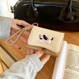 Thumbnail Ví Nữ Dễ Thương Hoạt Hình In Hình Chó Thiết Kế Hoa Đa Năng Nhiều Thẻ Ví Đựng Tiền Mặt 4