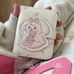 Thumbnail Ví nữ in hình thỏ hoạt hình Ví gấp ba dễ thương Ví khóa tiện lợi 3