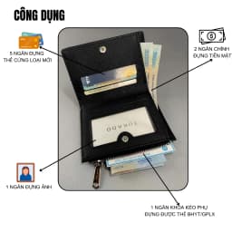 Thumbnail Ví Nữ Mini Cầm Tay 2 Ngăn TUKADO Full Box Đựng Tiền Tiện Dụng Chất Da Xước Siêu Đẹp TK10 - TUKADO 4