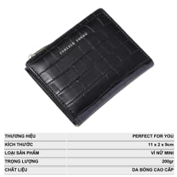 Thumbnail Ví Nữ Mini Cầm Tay PERFECT FOR YOU Đựng Tiền Nhiều Ngăn Vân Ra Rắn Cao Cấp Cực Đẹp Giá Rẻ PFY26 3