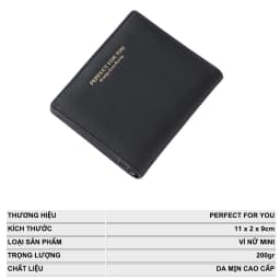Thumbnail Ví Nữ Mini Cầm Tay PERFECT FOR YOU Đựng Tiền Nhỏ Gọn Dáng Vuông Da Cao Cấp Cực Đẹp PFY01 - Tukado 3