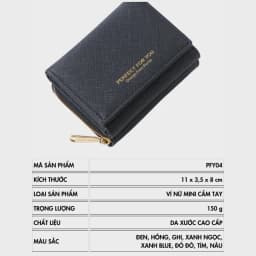 Thumbnail Ví Nữ Mini Cầm Tay PERFECT FOR YOU Dáng Ngắn Nhiều Ngăn Da Xước Cao Cấp Cực Đẹp PFY04 - Tukado 3