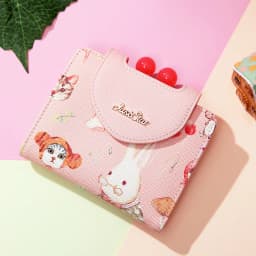 Thumbnail Ví nữ mini cute Just Star đẹp dễ thương ngắn dài thỏ cherry hồng nhiều ngăn đựng tiền thẻ ViAnh Store 070355 070354 2