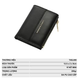 Thumbnail Ví Nữ Ngắn Mini Cầm Tay TAILIAN Đựng Tiền Đựng Thẻ  Nhỏ Gọn Da Cao Cấp Cực Đẹp TL09 3