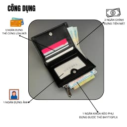 Thumbnail Ví Nữ Ngắn Mini Cầm Tay TUKADO Full Box Đựng Tiền Nhiều Ngăn Tiện Dụng Chất Da Cao Cấp TK08 - TUKADO 4
