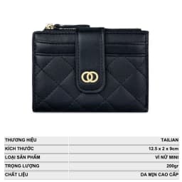 Thumbnail Ví Nữ Ngắn Mini Cầm Tay Đựng Tiền TAILIAN Thời Trang Kẻ Caro Xinh Xắn Da Cao Cấp TL12 3