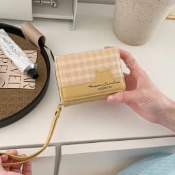 Thumbnail Ví nữ sáng tạo ngọt ngào thời trang Ví đựng tiền đa chức năng in lưới dễ thương 4