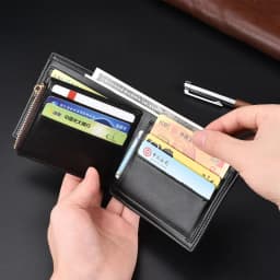 Thumbnail Ví Pierre Loues thiết kế gấp gọn phối dây khoá kéo thời trang cho nam 4