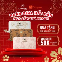 Thumbnail Ví TTWN BEAR chính hãng - TT2304 Cầm Tay Mini, Có Móc Khóa, Ngăn Nhỏ Tiện Ích 1