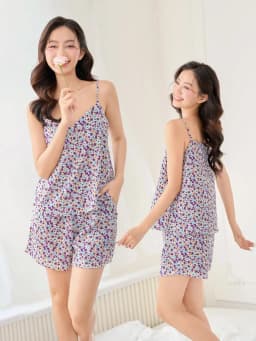 Thumbnail VIBES Đồ bộ 2 dây mặc nhà Floral Straps Set 3