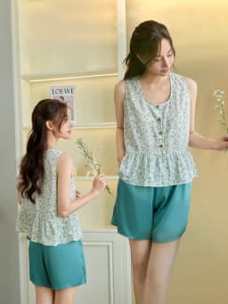 Thumbnail VIBES Đồ bộ ngủ sát nách hoa nhí Sleeveless Set 3