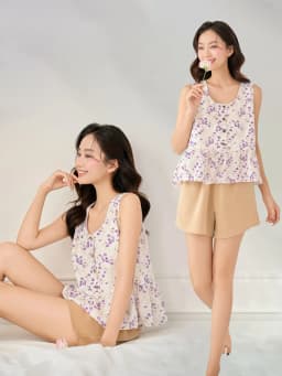 Thumbnail VIBES Đồ bộ ngủ sát nách hoa nhí Sleeveless Set 4