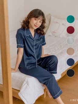 Thumbnail VIBES Đồ bộ Pijama dài Lụa trơn cao cấp Silk Long Py Set 4