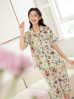 Thumbnail VIBES Đồ bộ Pijama lửng Owl Capri Py Set 2
