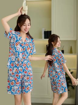 Thumbnail VIBES Đồ bộ Pijama ngắn cổ V chất đũi xốp Mon Py Set 2
