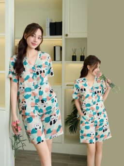 Thumbnail VIBES Đồ bộ Pijama ngắn cổ V chất đũi xốp Mon Py Set 4