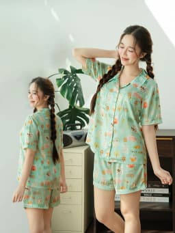 Thumbnail VIBES Đồ bộ Pijama ngắn Lụa Latin cao cấp Bowie x Bunny x Farmy Py Set 4
