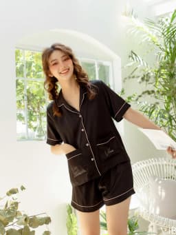 Thumbnail VIBES Đồ bộ Pijama ngắn Lụa trơn cao cấp Silk Py Set 2
