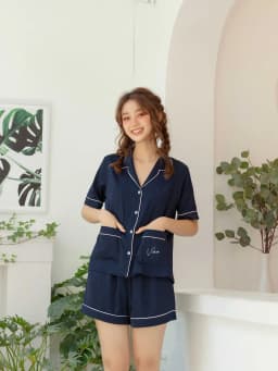Thumbnail VIBES Đồ bộ Pijama ngắn Lụa trơn cao cấp Silk Py Set 3