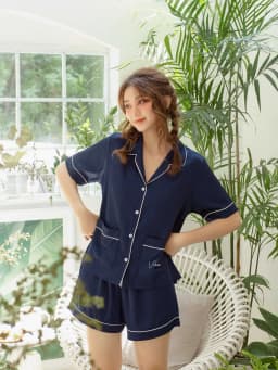 Thumbnail VIBES Đồ bộ Pijama ngắn Lụa trơn cao cấp Silk Py Set 4