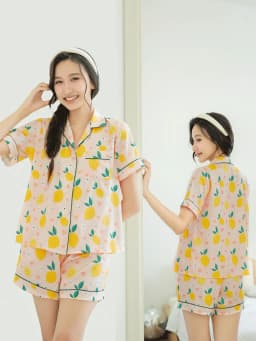 Thumbnail VIBES Đồ bộ Pijama ngắn Lụa Gấm cao cấp họa tiết dễ thương Bee Py Set 3