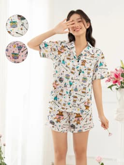 Thumbnail VIBES Đồ bộ Pijama ngắn Owl Py Set 2