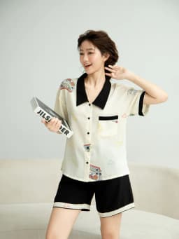 Thumbnail VIBES Pijama ngắn Dolly & Cassie Py Set, phom rộng từ 37-80kg 2