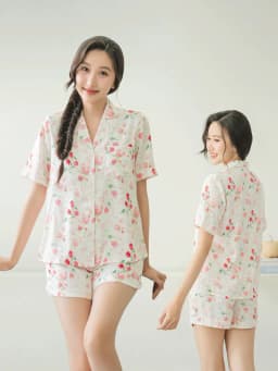 Thumbnail VIBES Pijama ngắn Lụa gấm họa tiết hoa nhí Lucie Py Set 4