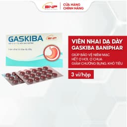 Thumbnail Viên Nhai Dạ Dày Gaskiba BANIPHAR Giúp Bảo Vệ Niêm Mạc, Hết Ợ Hơi, Ợ Chua Giảm Chướng Bụng, Khó Tiêu Hộp 3 Vỉ 1