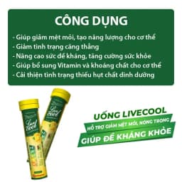 Thumbnail Viên sủi năng lượng Livecool Nam Dược tuýp 16viênx4g hương cam hỗ trợ giảm mệt mỏi,tăng sức đề kháng 3