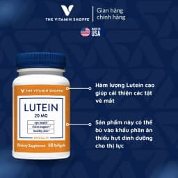 Thumbnail Viên uống bổ mắt tăng cường thị lực THE VITAMIN SHOPPE Lutein 20MG 60 viên 2