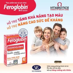 Thumbnail Viên Uống Bổ Máu Vitabiotics FEROGLOBIN B12 Cung Cấp Sắt Hỗ Trợ Tăng Khả Năng Tạo Máu, Nâng Cao Sức Đề Kháng Hộp 30 Viên 3