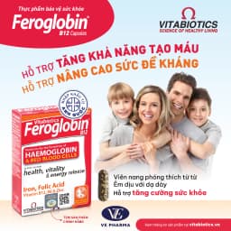 Thumbnail Viên Uống Bổ Máu Vitabiotics FEROGLOBIN B12 Cung Cấp Sắt Hỗ Trợ Tăng Khả Năng Tạo Máu 30 Viên 1