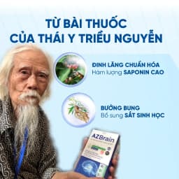 Thumbnail Viên uống bổ não Az brain giảm đau đầu, mất ngủ, hết rối loạn tiền đình (Hộp 60 viên) Growgreenaz 3