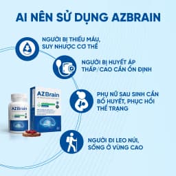 Thumbnail Viên uống bổ não Az brain giảm đau đầu, mất ngủ, hết rối loạn tiền đình (Hộp 60 viên) Growgreenaz 4