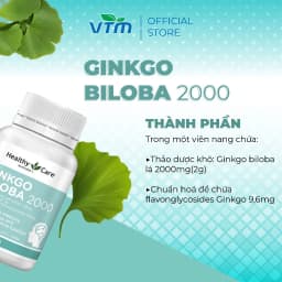 Thumbnail Viên uống bổ não Healthy Care Ginkgo Biloba tăng cường trí nhớ, giảm đau đầu, lưu thông máu não - lọ 100 viên 3