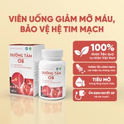 Thumbnail Viên uống Dưỡng Tâm OB Hỗ Trợ Giảm Mỡ Máu, Cải Thiện Sức Khỏe Tim Mạch ( Hộp 60 viên) - ZLove - DTOB 1