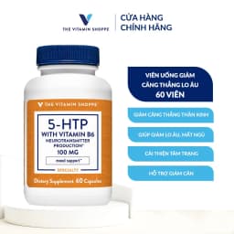 Thumbnail Viên uống giảm căng thẳng lo âu THE VITAMIN SHOPPE 5-HTP With Vitamin B6 100MG 60/120 viên 1