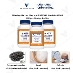 Thumbnail Viên uống giảm căng thẳng lo âu THE VITAMIN SHOPPE 5-HTP With Vitamin B6 100MG 60/120 viên 2